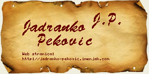 Jadranko Peković vizit kartica
